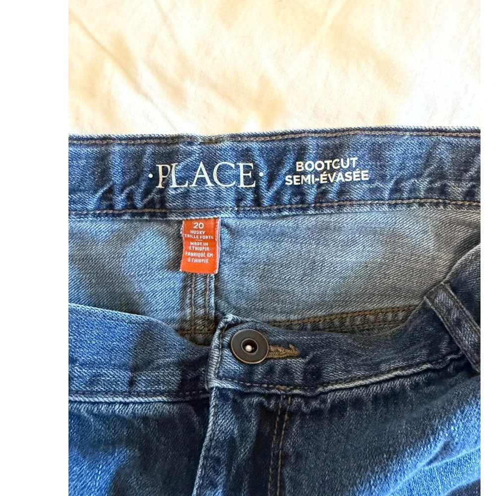 The Childrens Place Boys Blue Bootcut Denim Jeans Husky Size 20‎ Medium Wash